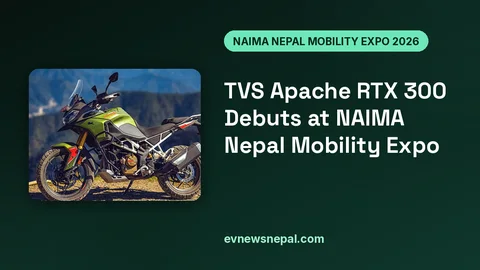 TVS Apache RTX 300 (petrol) at NAIMA Nepal Mobility Expo 2026