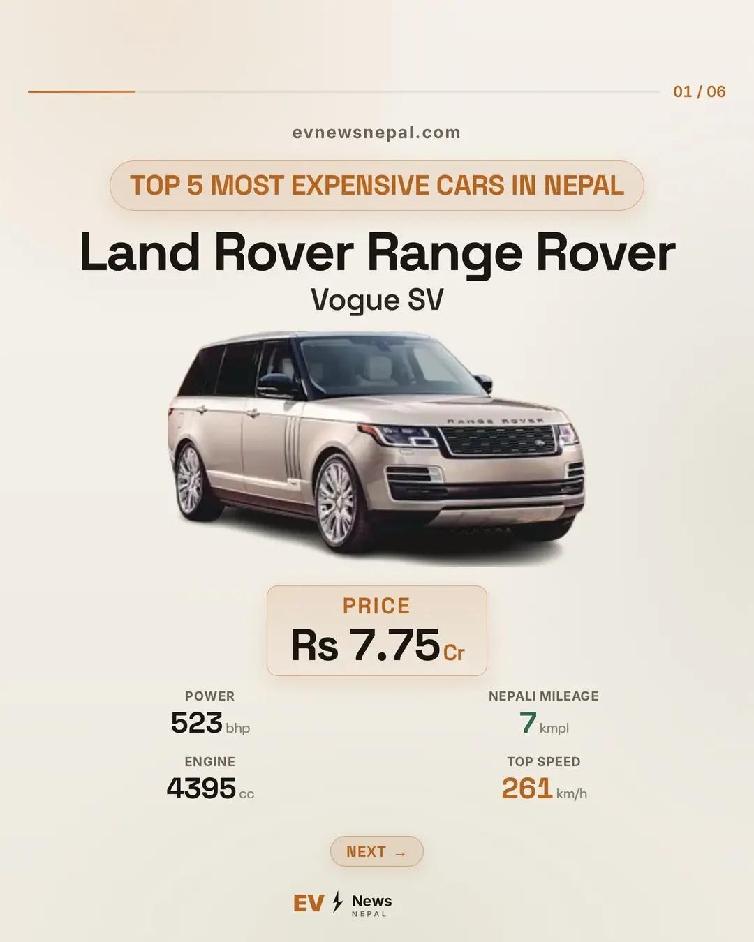 Top 5 most expensive cars in Nepal 🫡